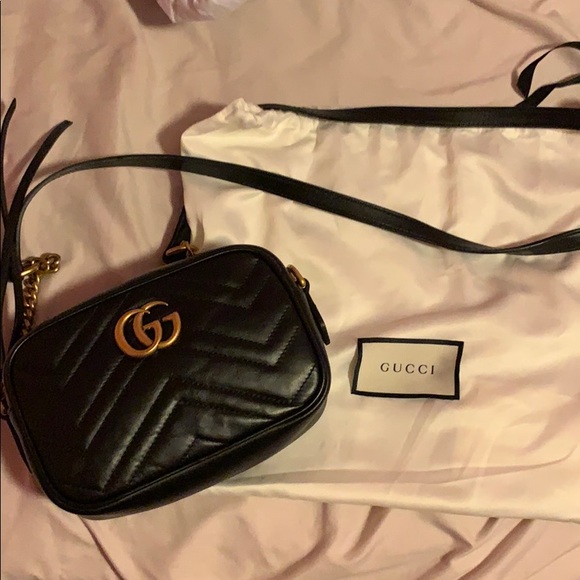 Gucci Handbags - GG Marmont matelassé mini bag in black leather